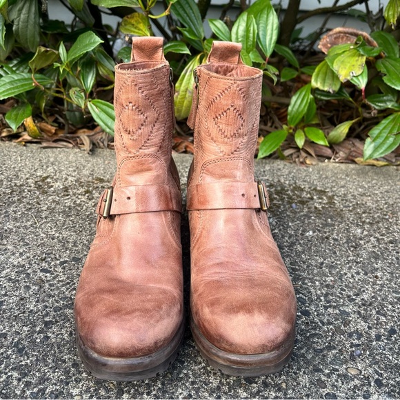 Bueno Brown Leather Ankle Boots Lavorazione Artigiana EU 41 - Picture 2 of 7